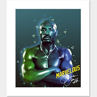 Marvelous Marvin Hagler Boxing Legend Signature Vintage Retro 80s 90s Bootleg Rap Style Posters and Art